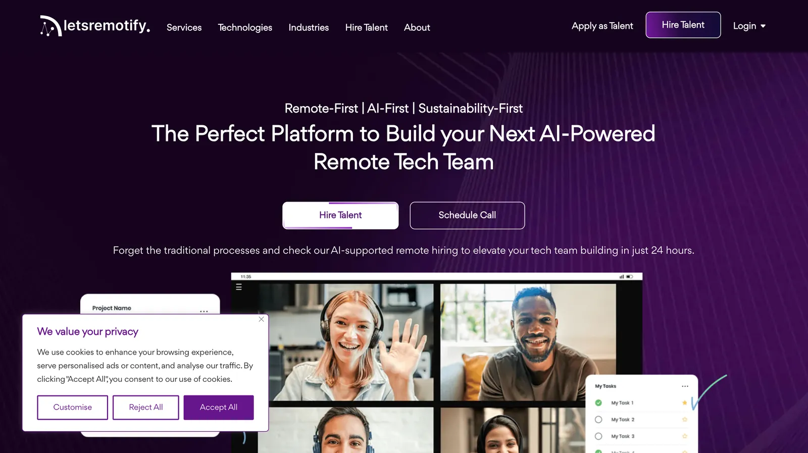 LetsRemotify - Web development project screenshot